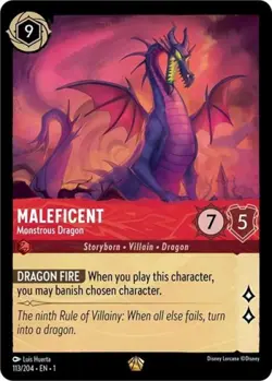 Lorcana Maleficent - Monstrous Dragon NM Normal The First Chapter - Image 1