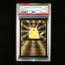 PSA 8 NM-MT 2021 Pokemon ENG Pikachu 58/102 (Gold Metal Card) - Image 1