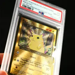 PSA 8 NM-MT 2021 Pokemon ENG Pikachu 58/102 (Gold Metal Card) - Image 3