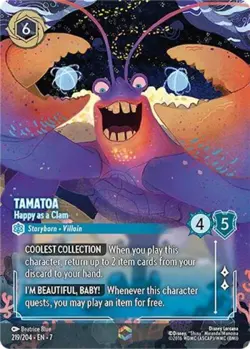 Lorcana Tamatoa - Happy as a Clam (Enchanted) NM Holofoil Archazia's Island - Image 1