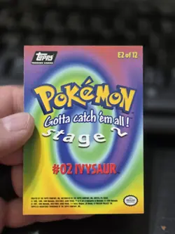 Pokemon Topps 1999 TV Animation Episode Card E2 Ivysaur #02 Black Logo Non Holo - Image 2