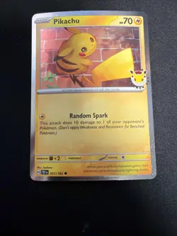 Pokemon TCG Pikachu Holo 30th Anniversary Promo Card - Image 1
