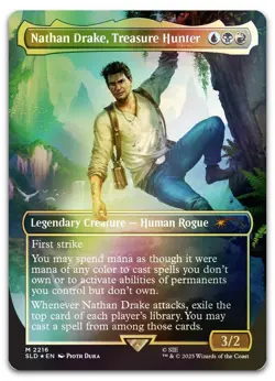 Nathan Drake, Treasure Hunter (Rainbow Foil) #2216 NM Secret Lair Drop Magic MTG - Image 1