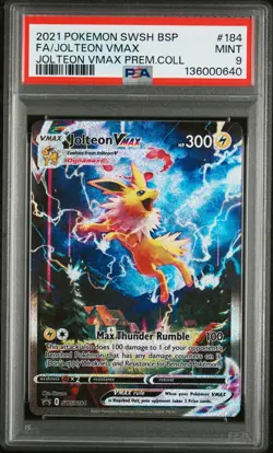 2021 Pokemon SWSH Black Star Promo Full Art Jolteon Vmax #184 PSA 9 Mint - Image 1