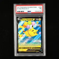 PSA 7 NM 2021 Pokemon ENG Flying Pikachu V E 006/025 - Image 1