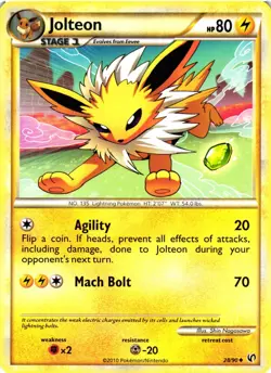 Pokemon TCG Jolteon Uncommon Undaunted 28/90 NM - Image 1