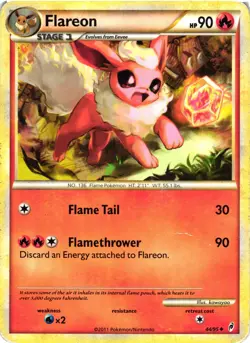 Pokemon TCG Flareon Call of Legends 44/95 Regular Uncommon DMG - Image 1