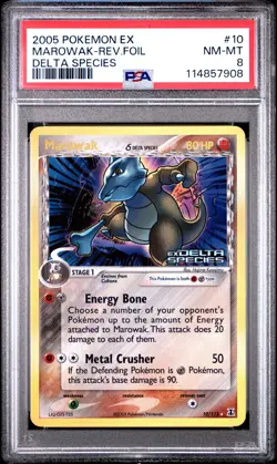 2005 POKEMON EX DELTA SPECIES MAROWAK #10 REVERSE PSA 8 NM #114857908 - Image 1