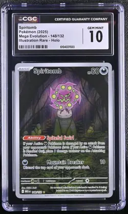 Spiritomb 148/132 Pokemon Mega Evolution Holo Illustration Rare CGC 10 GEM MINT - Image 1