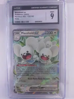 Pokemon TCG 2023 Maushold EX 155/182 Holo Paradox Rift CGC Graded Mint 9 - Image 1
