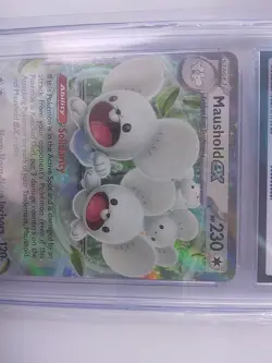 Pokemon TCG 2023 Maushold EX 155/182 Holo Paradox Rift CGC Graded Mint 9 - Image 3