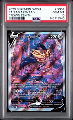 PSA 10 ZAMAZENTA V GG54/GG70 FULL ART CROWN ZENITH POKEMON - Image 1