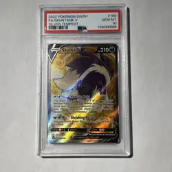 PSA 10 GEM MINT Skuntank V 180/195 SWSH Silver Tempest Ultra Rare Holo Pokemon - Image 1
