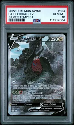PSA 10 Regidrago V Alternate Art 184/195 Silver Tempest Pokemon TCG - Image 1