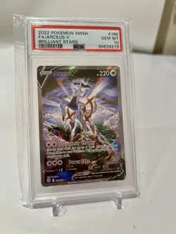 2022 POKEMON SWORD & SHIELD BRILLIANT STARS #166 FULL ART/ARCEUS V PSA 10 - Image 1