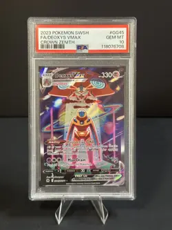 2023 POKEMON SWORD & SHIELD CROWN ZENITH #GG45 FULL ART/DEOXYS VMAX PSA 10 - Image 1