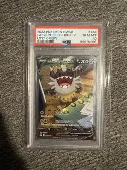 Pokemon Galarian Perrserker v TCG Sword & Shield Lost Origin PSA10 - Image 1