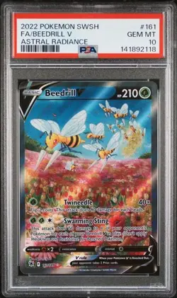 PSA 10 BEEDRILL V 161 ASTRAL RADIANCE ALT ART SWORD & SHIELD POKEMON GEM MINT - Image 1