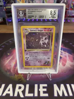2000 Gym Hero’s 1st Ed Sabrina’s GENGAR BGS 8.5 NM-MT+ (Swirl) Pokemon - Image 1