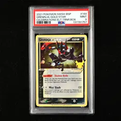 PSA 9 MINT 2021 Pokemon ENG Greninja SWSH144 Gold Star Promo - Image 1