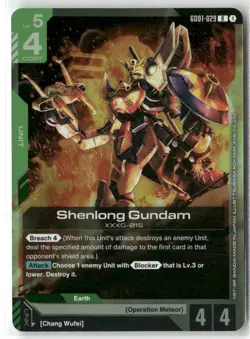 Shenlong Gundam Gundam Card Game New Type Rising Foil NM GD01-029 - Image 1