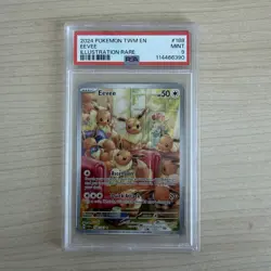 2024 POKEMON TWM EN-TWILIGHT MASQUERADE ILLUSTRATION RARE #188 EEVEE PSA 9 - Image 1