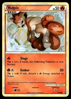 Vulpix Call of Legends Common 75/95 2011 Pokemon TCG - Image 1