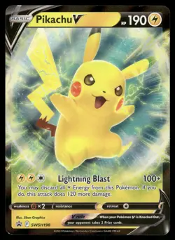 Pikachu V SWSH198 Holo Promo Sword & Shield Promo Pokemon Holo Near Mint - Image 1