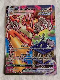 Pokemon Blaziken VMAX Secret Rare 201/198 Chilling Reign Rapid Strike 320 HP 20… - Image 1