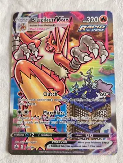 Pokemon Blaziken VMAX Secret Rare 201/198 Chilling Reign Rapid Strike 320 HP 20… - Image 3