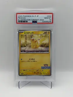 2025 Pokemon Japanese SV-P Promo #242 Pikachu Illustration Contest 2024 PSA 10 - Image 2