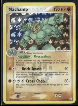 2004 Pokemon EX Hidden Legends Reverse Holofoil Machamp 9/101 - Image 1