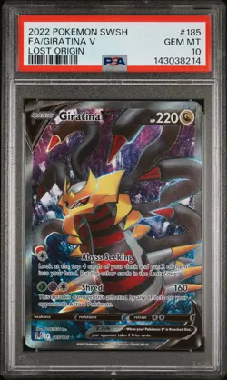 2022 POKEMON SWORD & SHIELD LOST ORIGIN #185 FULL ART/GIRATINA V PSA 10 - Image 1