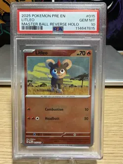 💎 PSA 10 2025 POKEMON PRE PRISMATIC MASTER BALL REVERSE HOLO LITLEO english - Image 1