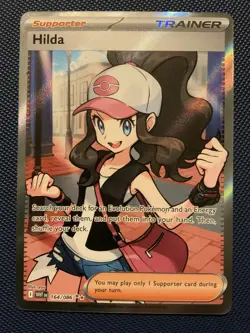 Pokemon TCG Hilda Full Art Trainer White Flare English Card 164/086 - Image 1