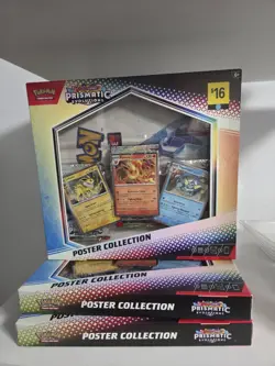Pokemon TCG Prismatic Evolutions Poster Collection Box Factory Sealed (LOT OF 3) - Image 1