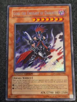 HP YuGiOh Gorz Emissary of Darkness DLG1-EN000 Secret Rare Limited Edition - Image 1