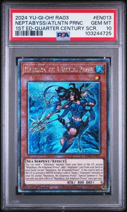 2024 1ST ED-QUARTER CENTURY SECRET RARE NEPTABYSS, THE ATLANTEAN PRINCE PSA 10 - Image 1
