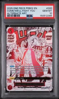 One Piece PRB02 - Come on!! We'll Fight You!! OP09-020 - Alt Art - PSA 10 - Image 1