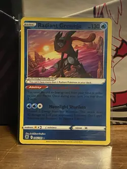 Pokemon TCG Radiant Greninja Holo Card Astral Radiance 046/189 - Image 1