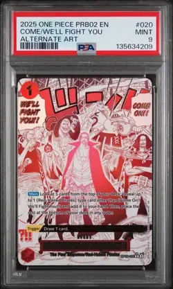 2025 One Piece OP09-020 R Card PSA 9 Come On!! We'll Fight You!! English - Image 1