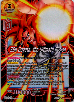 SS4 Gogeta the Ultimate Fusion Leader Foil Dragon Ball Super Card Game BT18-003 - Image 1