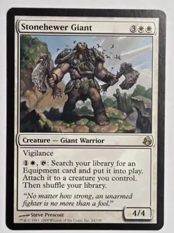 Stonehewer Giant Morningtide MTG Magic the Gathering Rare White Giant Creature - Image 1