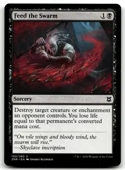 MTG Feed the Swarm C Zendikar Rising 102 LP - Image 1