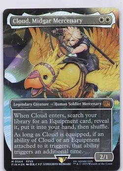 Cloud, Midgar Mercenary (Borderless) (Chocobo Track Foil) 564 M Foil FIN NM - Image 1