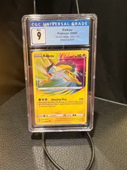 Raikou 050/185 SWSH04: Vivid Voltage Holo Rare Graded CGC Mint 9 Pokemon Card - Image 1