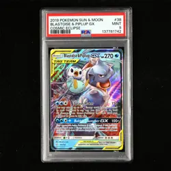 PSA 9 MINT 2019 Pokemon ENG Blastoise&Piplup GX 38/236 - Image 2