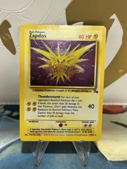 Zapdos 15/62 Fossil Rare WOTC Pokemon Thunderstorm Theme Deck Cosmos Holo MP - Image 1