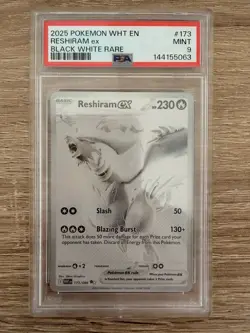 Pokemon PSA 9 MINT Reshiram 173/086 White Flare - Image 1