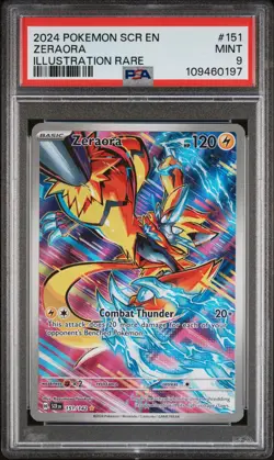 2024 POKEMON SCR EN-STELLAR CROWN ILLUSTRATION RARE #151 ZERAORA PSA 9 - Image 1